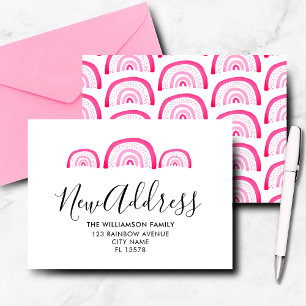 Arco-Íris Cor-de-rosa com Anúncio Movendo Moderno