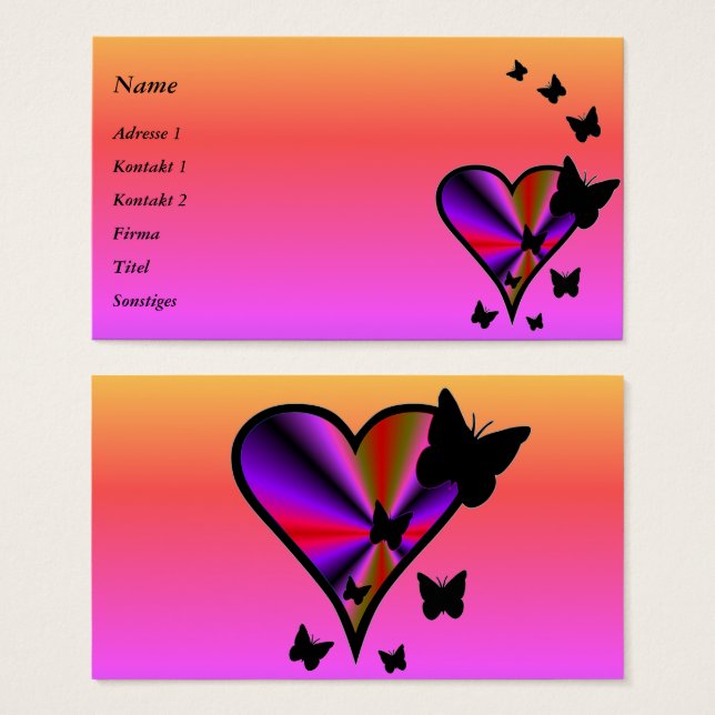 Arco-Íris Coração e Borboleta (Frente & Verso)