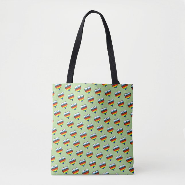 Arco-Íris Coração Tote Bag (Frente)
