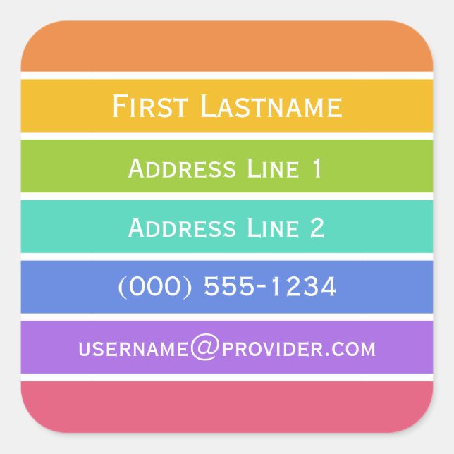 Arco-Íris Cores adesivos personalizados (Frente)