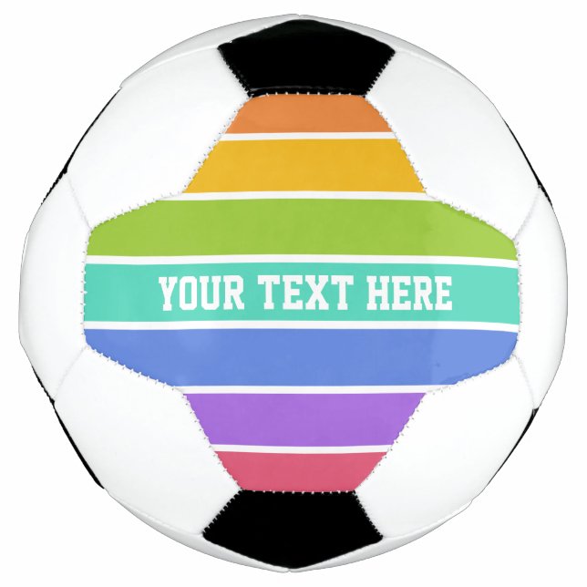 Arco-Íris Cores bola de futebol personalizada (Frente)