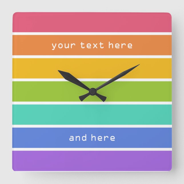 Arco-Íris Cores de relógios de parede personalizad (Frente)