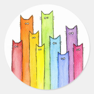Arco-íris da etiqueta dos gatos