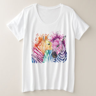 Arco-íris da zebra mais a camisa do tamanho T