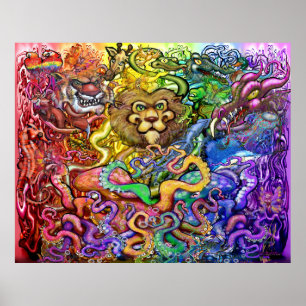 Arco-íris de animais Poster
