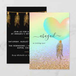 Arco-íris e Convite à Festa de aniversário Dour