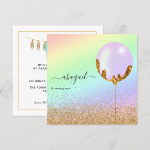 Arco-íris e Convite à Festa de aniversário Dour