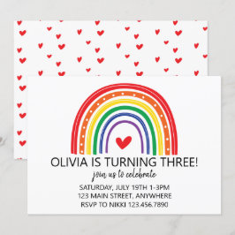 Arco-íris e convite para festas de aniversário