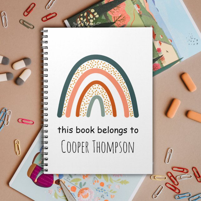 Arco-íris este livro pertence a crianças caderno (Criador carregado)