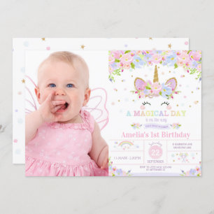 Arco-íris floral do convite do primeiro