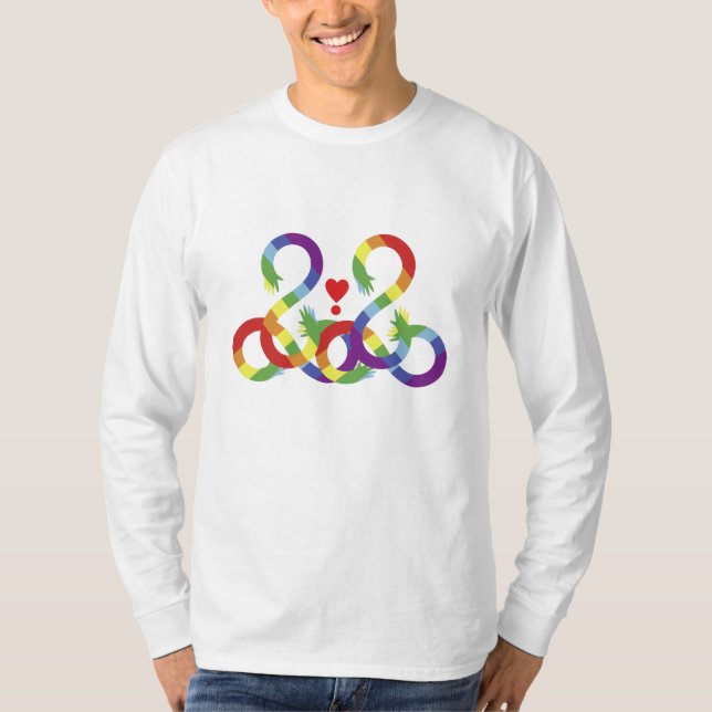Arco-íris, mãos coloridas. Camiseta (Frente)