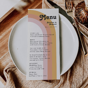 Arco-Íris Moderno dos anos 70 Menu Janto Casamen