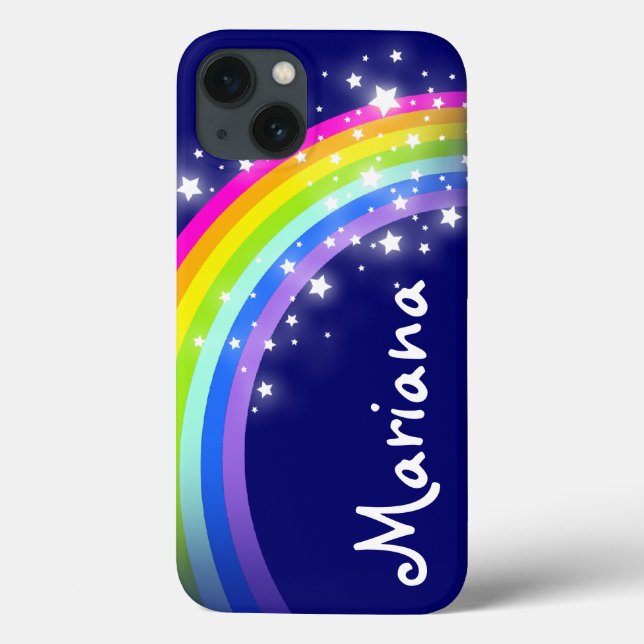 Arco-íris nomeado no caso ipad marinho (Verso)