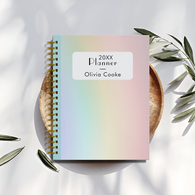 Arco-Íris Personalizado Planejador Com Nome Person (Rainbow Personalized Planner With Custom Name)