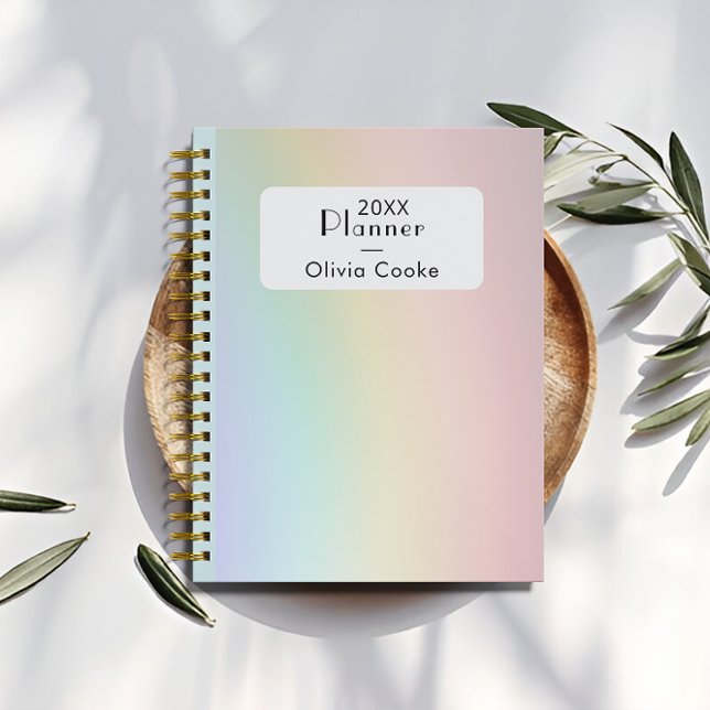 Arco-Íris Personalizado Planejador Com Nome Person (Rainbow Personalized Planner With Custom Name)