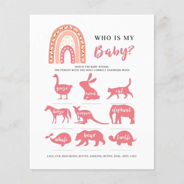 Arco-Íris que é o meu bebê, jogo de Chá de fraldas (Frente)