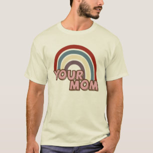 Arco-íris retro sua camiseta da mamã