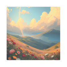 Arco-íris Sobre Campo de Flores