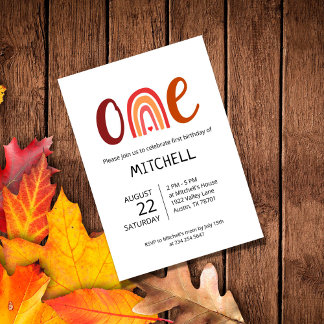 Arco-Íris Um Primeiro Convite De Aniversário