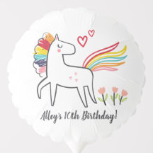 Arco-íris Unicórnio Aniversário Nome Personalizado