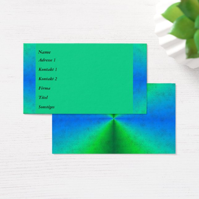 Arco-íris Verde Azul em Cartões de visitas Leather (Mesa)