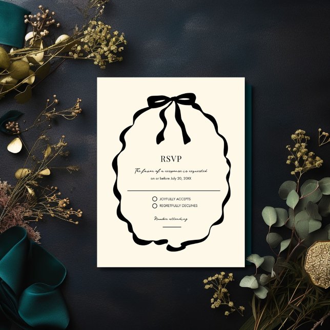 Arco Ivory Coquette Wedding RSVP (Ivory Coquette Bow Wedding RSVP )