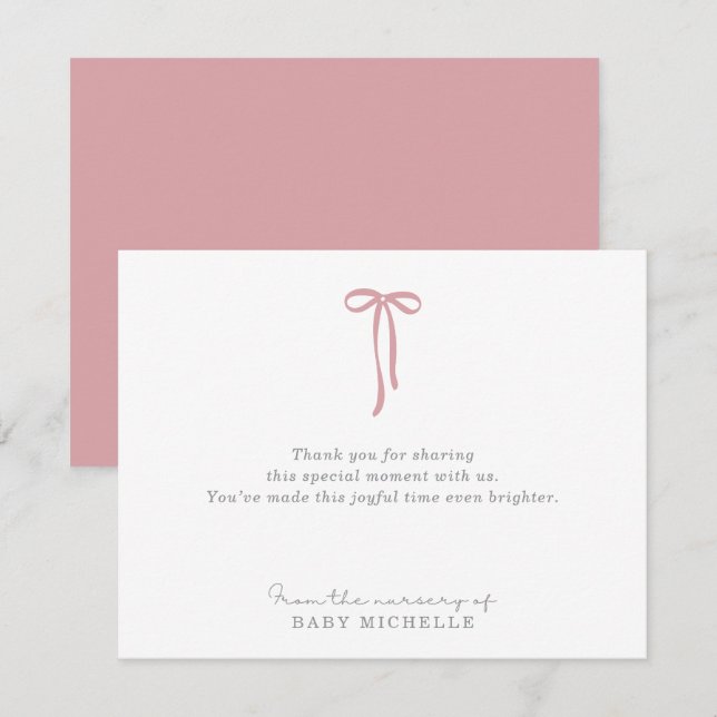 Arco PINK, do berçário do cartão de texto (Frente/Verso)