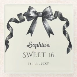 Arco preto de coquete de aquarela elegante doce 16