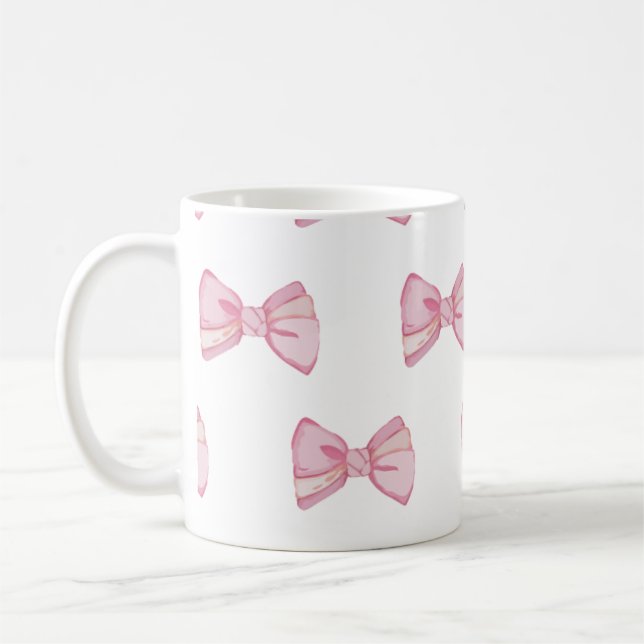 Arco Rosa Coquette - Xícara de café estético-cômod (Esquerda)