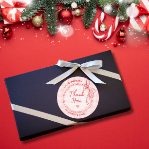 arco rosa e vermelho Agradeço ao seu adesivo comer