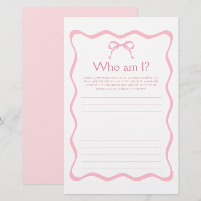 Arco rosa Ela é um jogo de Chá de panela de Casand (Frente/Verso)