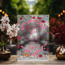 Arco Rosa Floral Ela Está Fazendo o Nó Bar de Mimo