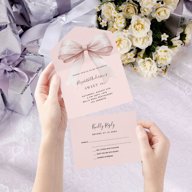 Arco rosa-rosa-ouro Sweet 16 rsvp (Criador carregado)