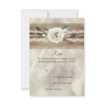 Arco RSVP Wedding Burlap Beige White Lace Rose