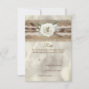 Arco RSVP Wedding Burlap Beige White Lace Rose
