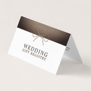 Arco Rustic Burlap Com Cartão De Registro De Prese