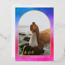 Arco Script Amor Pintado Rosa Azul Vertical Real