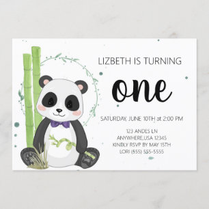 Arco tie Panda - Convites de Aniversário - Menino