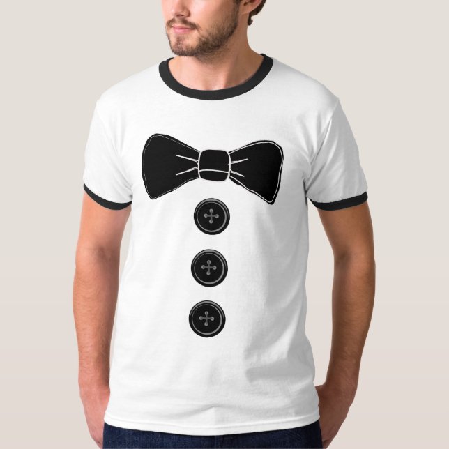 Arco tie tuxedo T-shirts masculinas engraçadas (Frente)