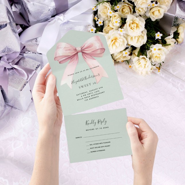 Arco verde cor-de-rosa Doce 16 rsvp (Criador carregado)