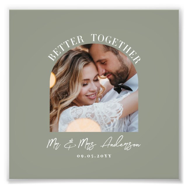 Arco verde-sage foto presente decoração casamento (Frente)