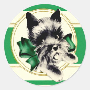 Arco verde Terrier escocês e autocolantes de faix