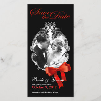 Arco vermelho clássico Salve o Cartão com fotos do