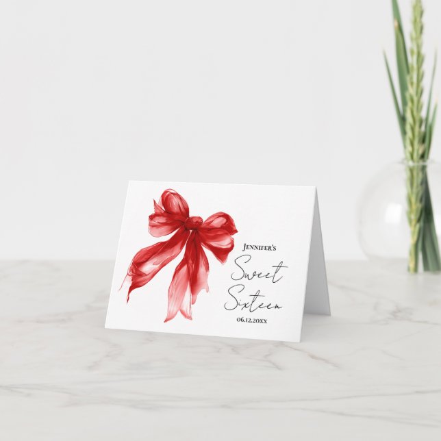 Arco Vermelho Coquette Script Agradecimento Sweet  (Frente)