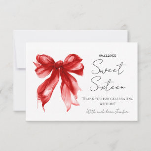 Arco Vermelho Coquette Script Agradecimento Sweet