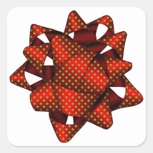 Arco vermelho pontilhado, adesivos quadrados, bril