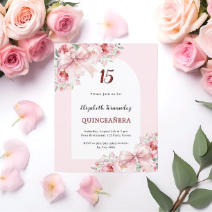 Arcos cor-de-rosa Arca Quinceanera convite