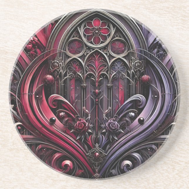 Arcos góticos Porta copos de arenito (Frente)