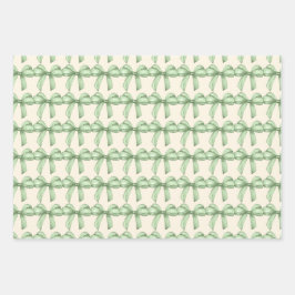 Arcos verdes embrulhando papel. Embrulhamento de p