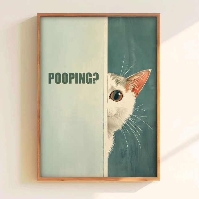 Are You Pooping Poster Printable Cat Bathroom Art  (Criador carregado)